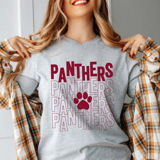 Panthers Repeat With Paw Tee - Prairie Point Elementary - Limeberry Designs