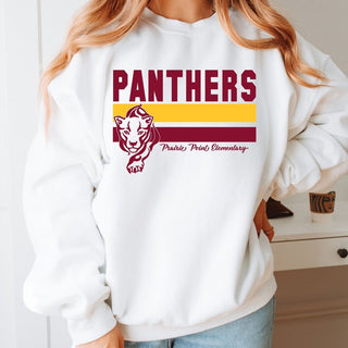 Panthers Stripe With Panther Sweatshirt - Prairie Point Elementary - Limeberry Designs