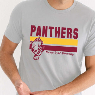 Panthers Stripe With Panther Tee - Prairie Point Elementary - Limeberry Designs