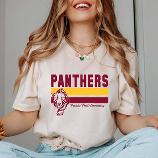 Panthers Stripe With Panther Tee - Prairie Point Elementary - Limeberry Designs