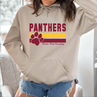 Panthers Stripe With Paw Hoodie - Prairie Point Elementary - Limeberry Designs