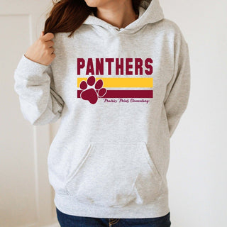 Panthers Stripe With Paw Hoodie - Prairie Point Elementary - Limeberry Designs