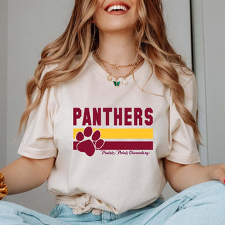 Panthers Stripe With Paw Tee - Prairie Point Elementary - Limeberry Designs