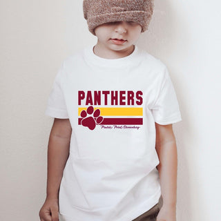 Panthers Stripe With Paw Tee - Prairie Point Elementary - Limeberry Designs