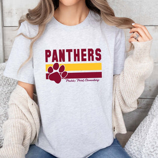 Panthers Stripe With Paw Tee - Prairie Point Elementary - Limeberry Designs
