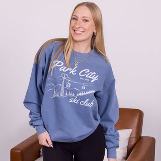 Park City Ski Club Comfort Colors Wholesale Crew Sweatshirt - Fast Shipping - Limeberry Designs