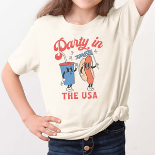 Party in the USA Hotdog Bella Graphic Tee - Limeberry Designs