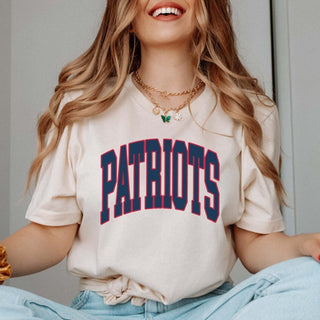 Patriots Collegiate Letter Bella Graphic Tee - Limeberry Designs