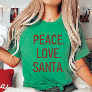 Peace Love Santa Bella Graphic Tee - Limeberry Designs