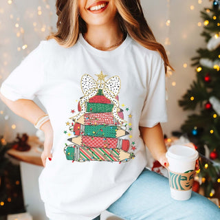Pencil Christmas Tree With Bow Classic Graphic Tee - Limeberry Designs