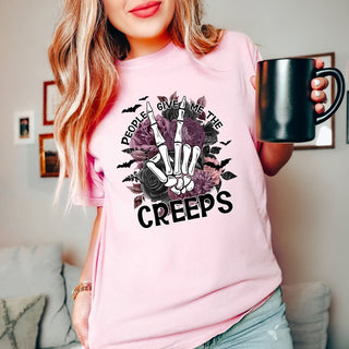 People give the Creeps Comfort Colors Wholesale Graphic Tee - Limeberry Designs