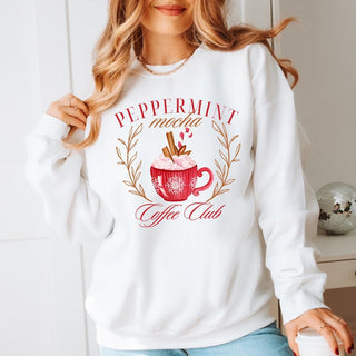 Peppermint Mocha Social Club Graphic Sweatshirt - Limeberry Designs