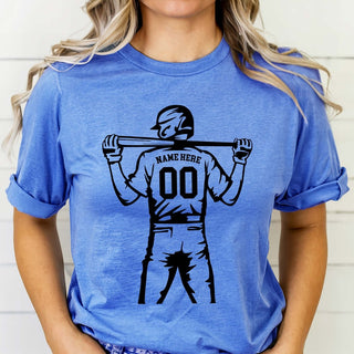 Personalized Baseball Player Bella Graphic Tee - Limeberry Designs