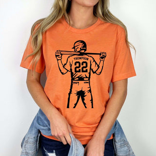 Personalized Baseball Player Bella Graphic Tee - Limeberry Designs