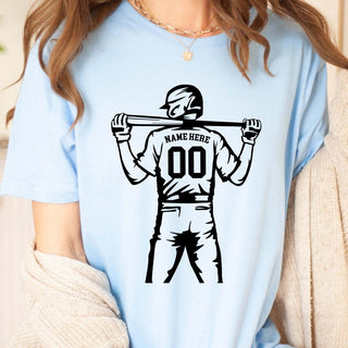 Personalized Baseball Player Bella Graphic Tee - Limeberry Designs