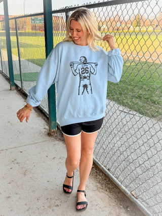 Personalized Baseball Player Graphic Sweatshirt - Limeberry Designs