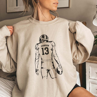 Personalized Football Player Graphic Sweatshirt - Limeberry Designs