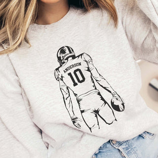 Personalized Football Player Graphic Sweatshirt - Limeberry Designs