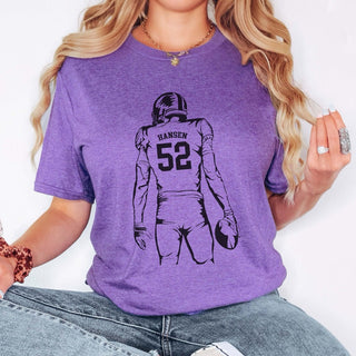 Personalized Football Player Graphic Tee - Limeberry Designs