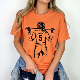 Personalized Softball Player Bella Graphic Tee - Limeberry Designs