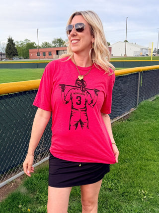 Personalized Softball Player Bella Graphic Tee - Limeberry Designs