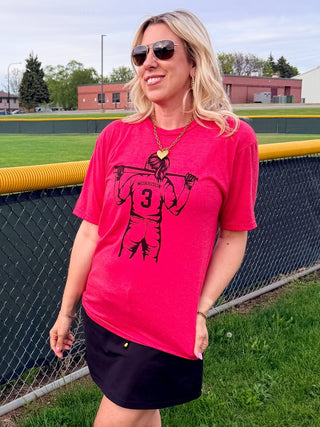 Personalized Softball Player Bella Graphic Tee - Limeberry Designs