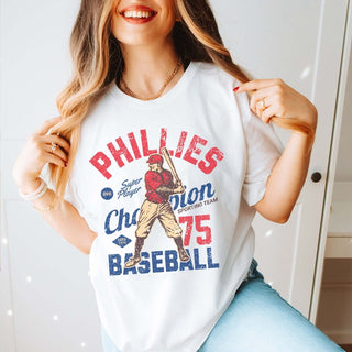 Phillies Vintage Baseball Team Wholesale Tee - Rapid Shipping - Limeberry Designs