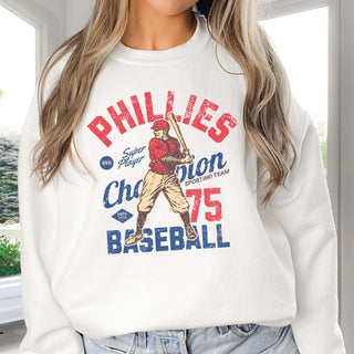 Phillies Vintage Baseball Wholesale Graphic Sweatshirt - Fast Shipping - Limeberry Designs