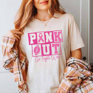 Pink Out Go Fight Win Bella Graphic Tee - Limeberry Designs