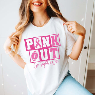 Pink Out Go Fight Win Bella Graphic Tee - Limeberry Designs