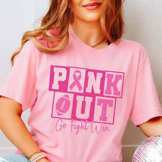 Pink Out Go Fight Win Bella Graphic Tee - Limeberry Designs