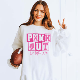 Pink Out Go Fight Win Graphic Sweatshirt - Limeberry Designs