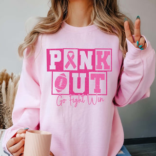 Pink Out Go Fight Win Graphic Sweatshirt - Limeberry Designs