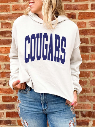 Plainfield South Cougars Varsity Raw Edge Hoodie - Limeberry Designs