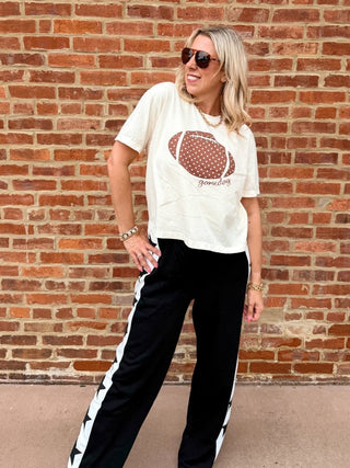 Polka Dot Football Gameday Boxy Comfort Color Tee - Limeberry Designs