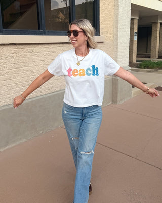 Polka Dot Teach Boxy Comfort Color Graphic Tee - Limeberry Designs