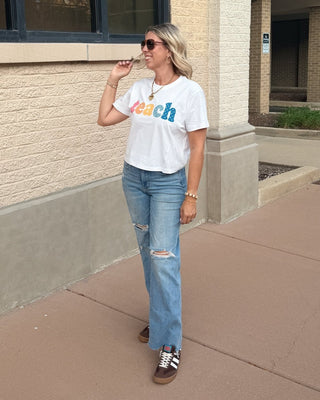 Polka Dot Teach Boxy Comfort Color Graphic Tee - Limeberry Designs