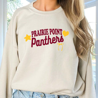 Prairie Point Heart Star Bow Sweatshirt - Prairie Point Elementary - Limeberry Designs