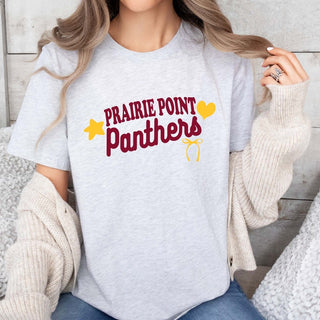 Prairie Point Heart Star Bow Tee - Prairie Point Elementary - Limeberry Designs