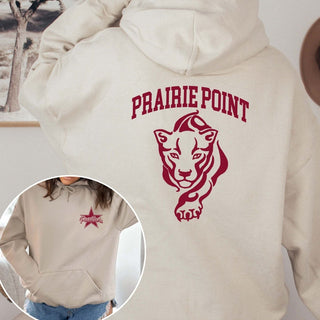 Prairie Point Walking Panther Front & Back Hoodie - Prairie Point Elementary - Limeberry Designs