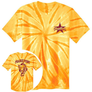 Prairie Point Walking Panther Front & Back Tie Dye Tee - Prairie Point Elementary - Limeberry Designs