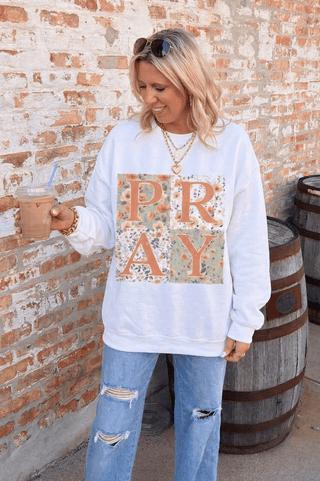 PRAY Floral Graphic Sweatshirt - Limeberry Designs