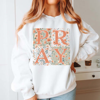 PRAY Floral Wholesale Graphic Sweatshirt - Quick TAT - Limeberry Designs