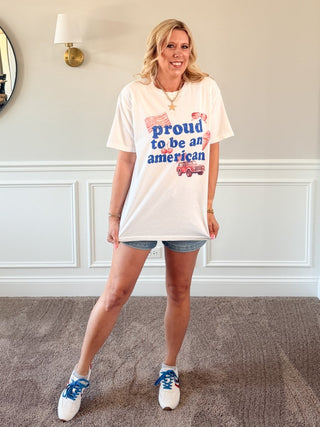 Proud To Be An American Graphic Comfort Color Tee - Limeberry Designs