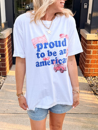Proud To Be An American Graphic Comfort Color Tee - Limeberry Designs