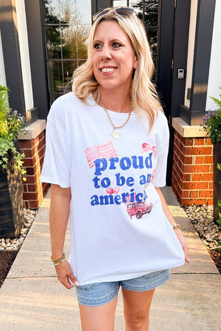 Proud To Be An American Graphic Comfort Color Tee - Limeberry Designs