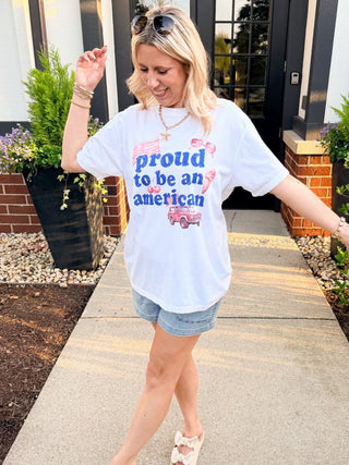 Proud To Be An American Graphic Comfort Color Tee - Limeberry Designs