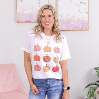 Pumpkin Collage Patch Wholesale Bella Graphic Tee - Quick Shipping - Limeberry Designs