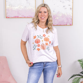 Pumpkin Leaves Collage Wholesale Bella Graphic Tee - Fast Shipping - Limeberry Designs