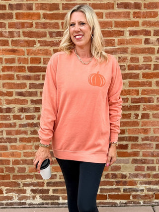 Pumpkin Season Front Back Comfort Color Sweatshirt - Limeberry Designs
